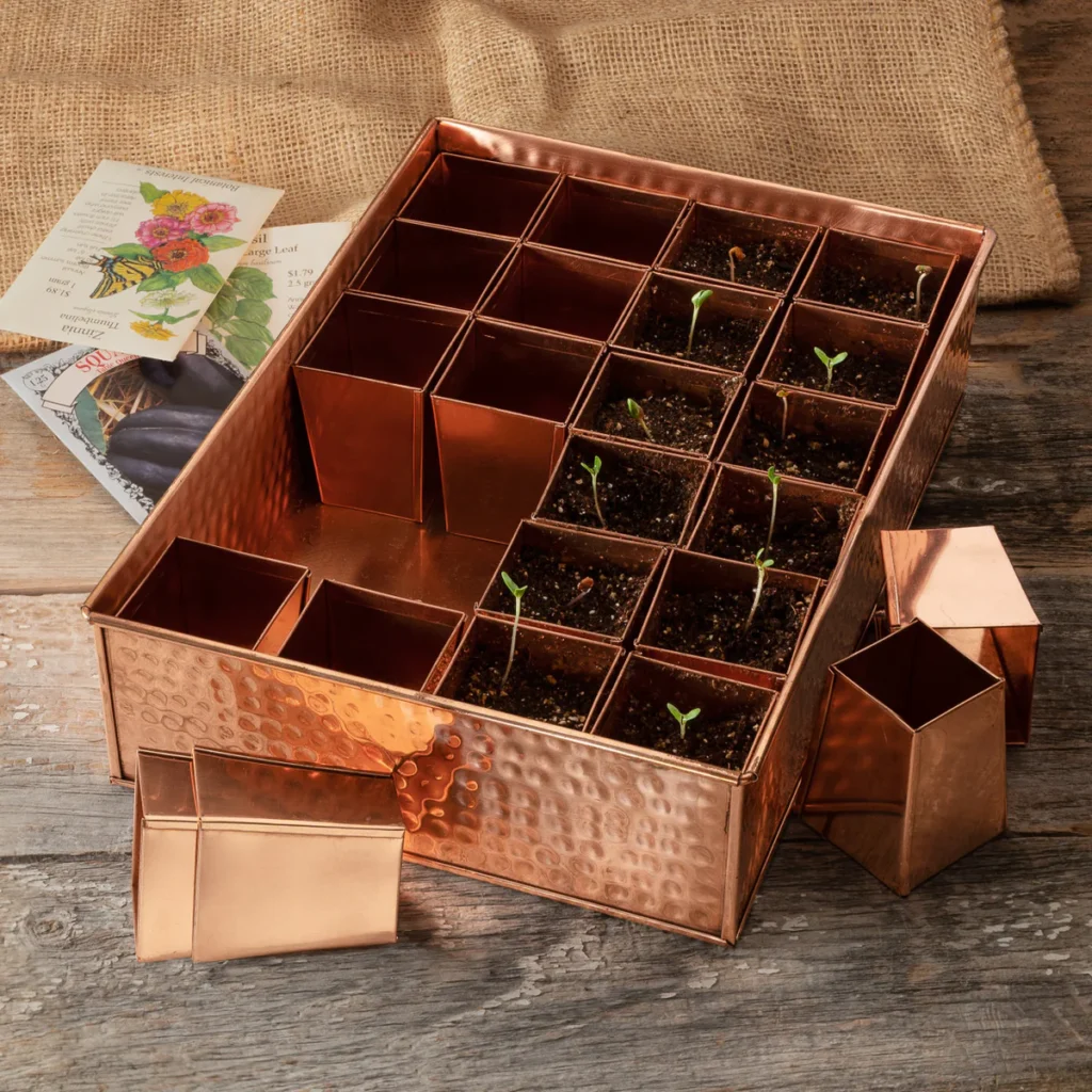 Sustainable Mother’s Day Gift 2026: Garrett Wade Copper Gardening Seed Starting Tray — copper metal seed tray for healthy seedlings and growth