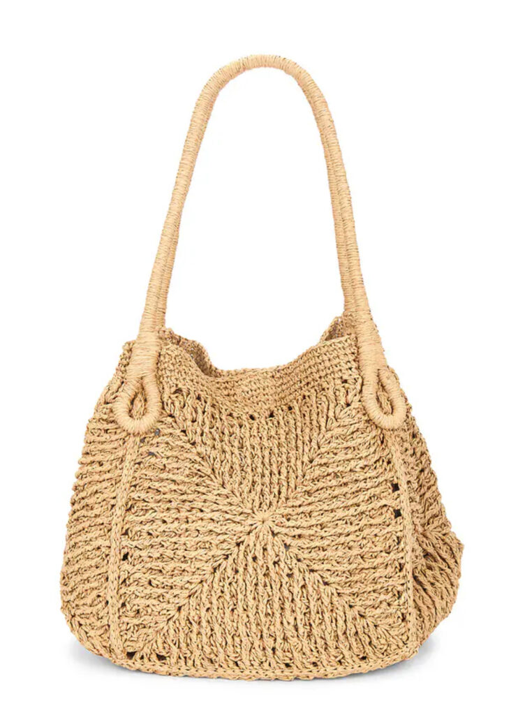 Sustainable Summer 2026: LSPACE  Paloma Beach Tote in Natural - natural material tote in tan 
