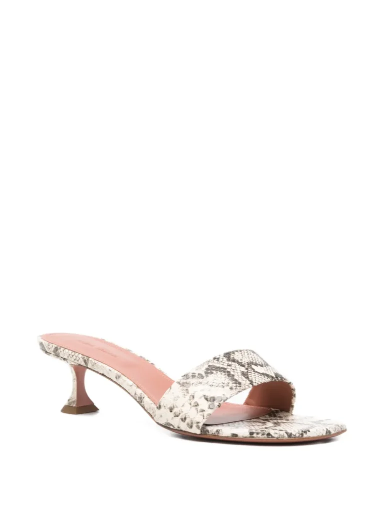 Sustainable Summer 2026: Amina Muaddi Andreea Snake-Print Sandals - animal print sandals