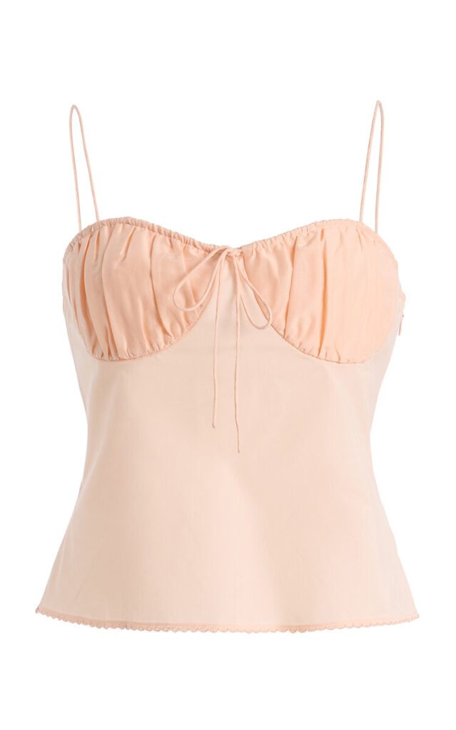 Sustainable Summer 2026: Posse Exclusive La Isla Willow Cotton-Silk Camisole Top - pink top