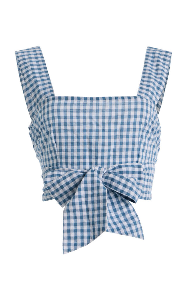 Sustainable Summer 2026: All That Remains Gingham Seersucker Cotton Tie Top