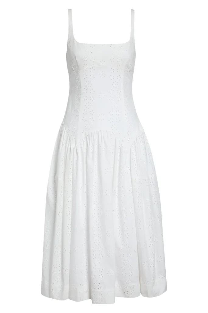 Sustainable Summer 2026: Sandy Liang Cricket Cotton Eyelet Midi Dress