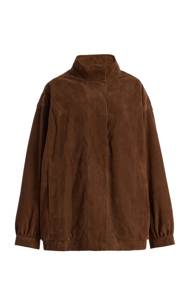 Fall 2026: THE GARMENT Suede Bomber Jacket — relaxed brown suede layer