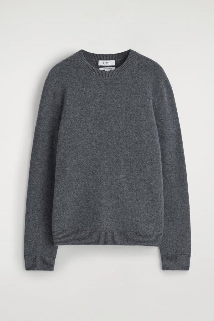 Fall 2026: COS Pure Cashmere Crew-Neck Sweater - cashmere crew neck sweater in dark gray 