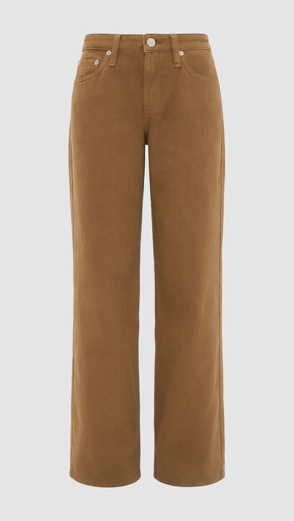 Fall 2026: rag & bone Cam Low Rise Full Straight Jeans - low rise straight jeans in brown 