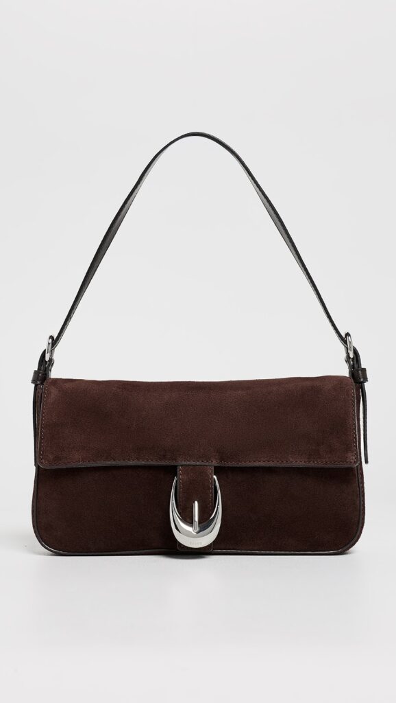Fall 2026: STAUD Harlow Bag - suede bag in espresso brown 