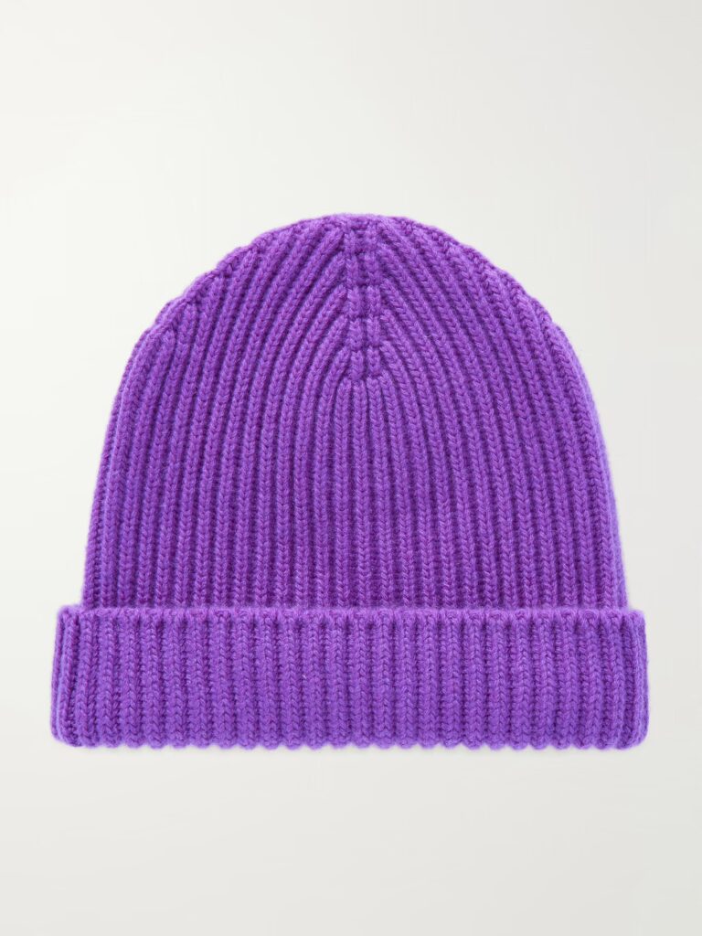 Fall 2026: JOHNSTONS OF ELGIN Lovat Cashmere Beanie - cashmere beanie in purple hue 